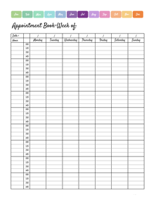 2023 Weekly Appointment Calendar Printable