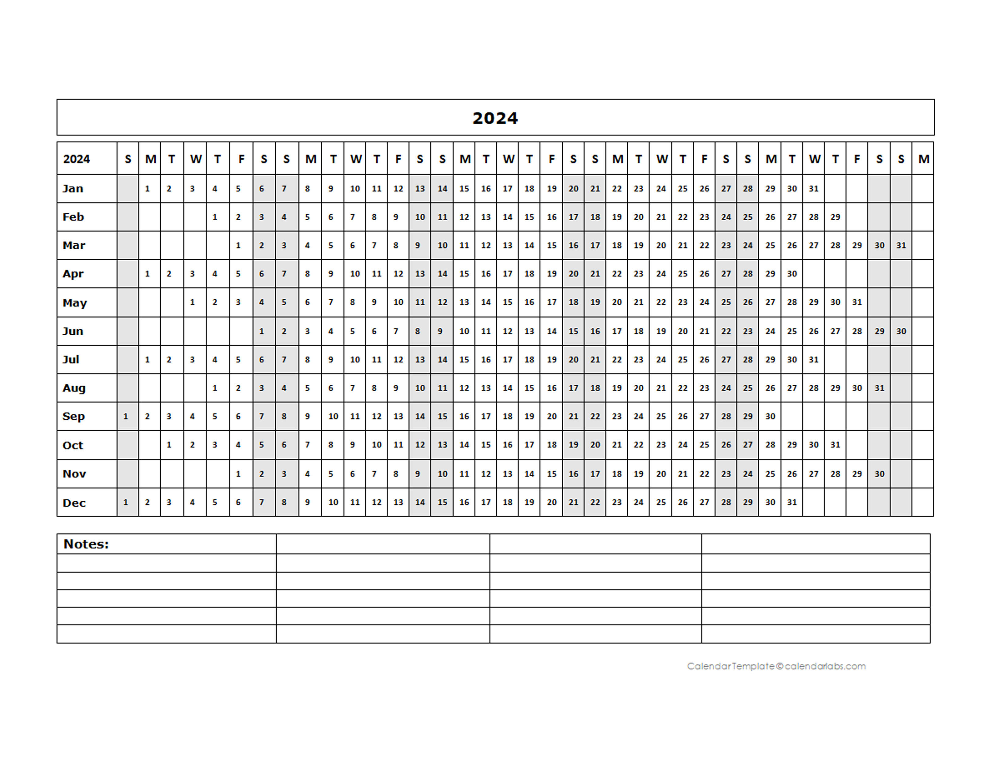 2024 Blank Calendar Template Free Printable Blank Chart Suzie Etheline