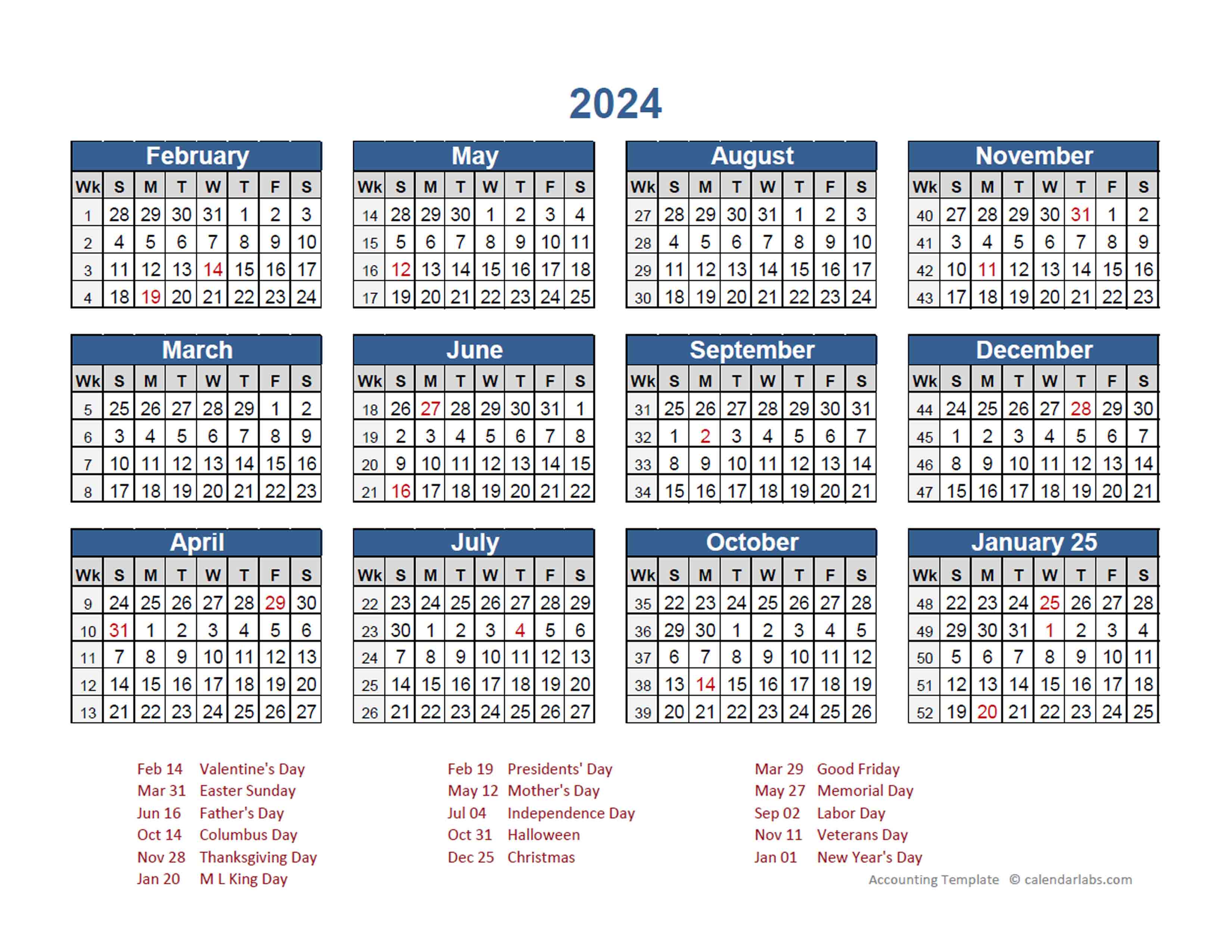 2024 Retail Accounting Calendar 445 Free Printable Templates
