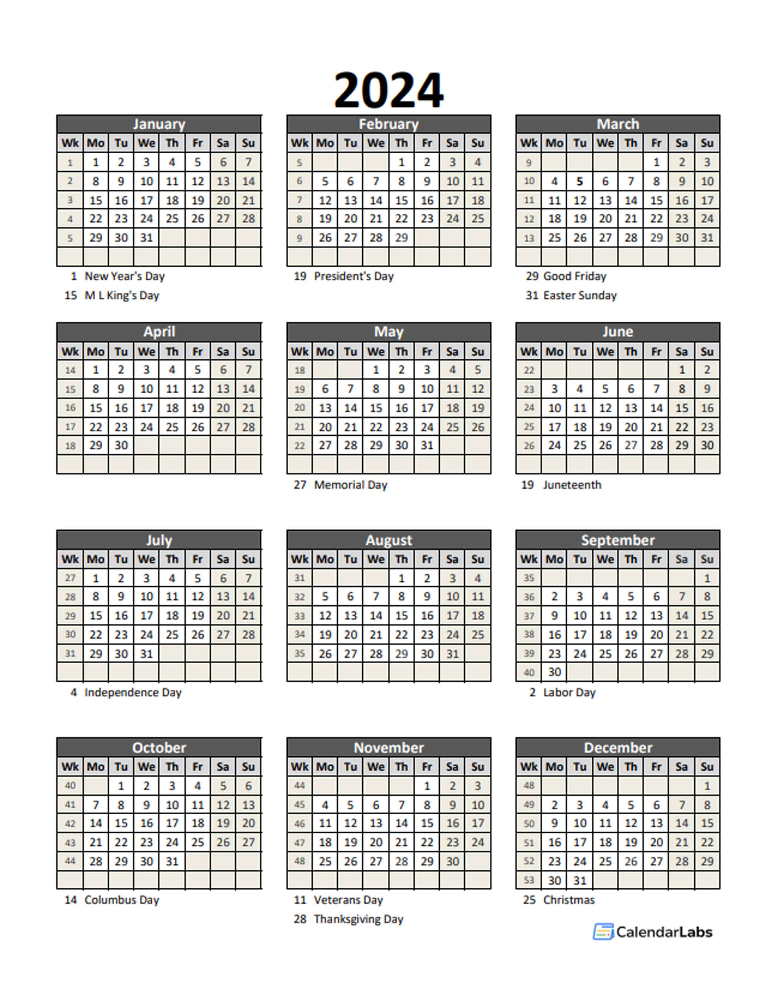 2024 Federal Payroll Calendar Printable