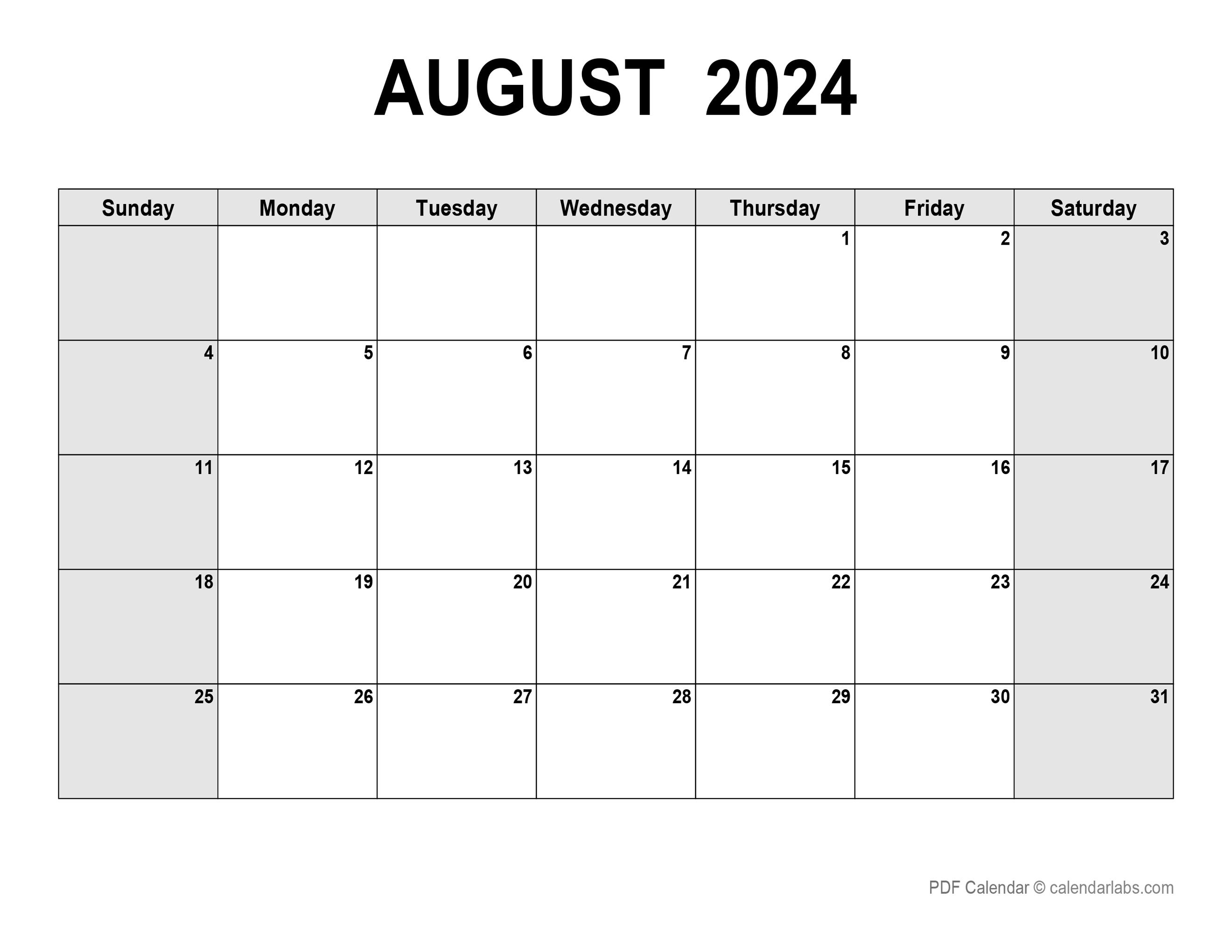 August 2024 Calendar | CalendarLabs