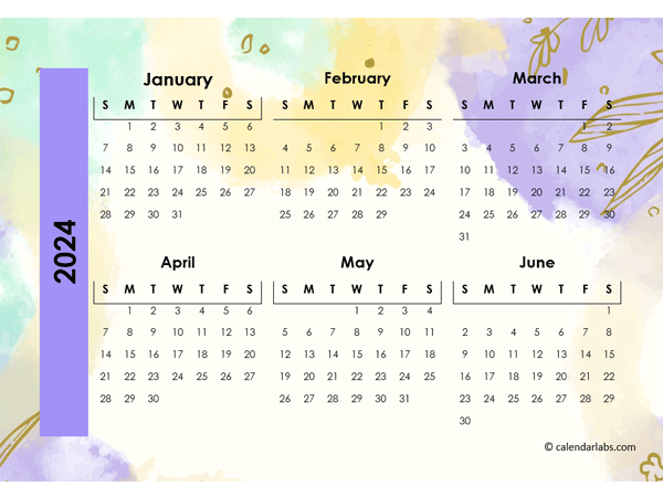 2-Page Mini Calendar 2024 Printable