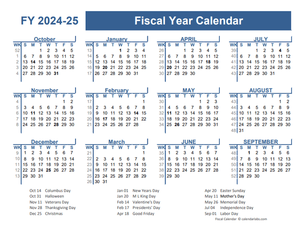 2024-2025 Fiscal Planner US - Free Printable Templates