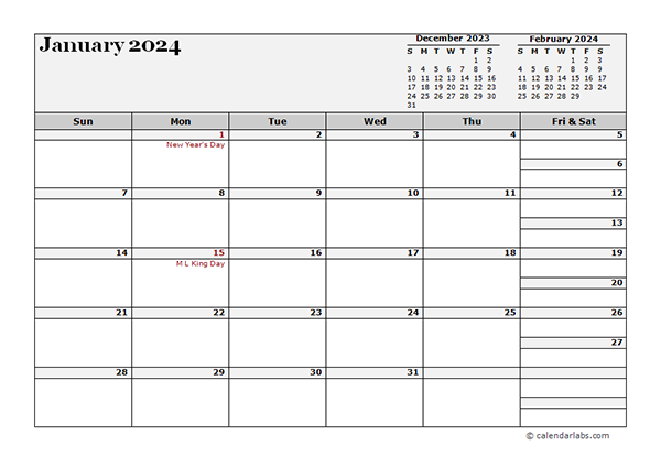 2024 Monthly Planner Template Landscape