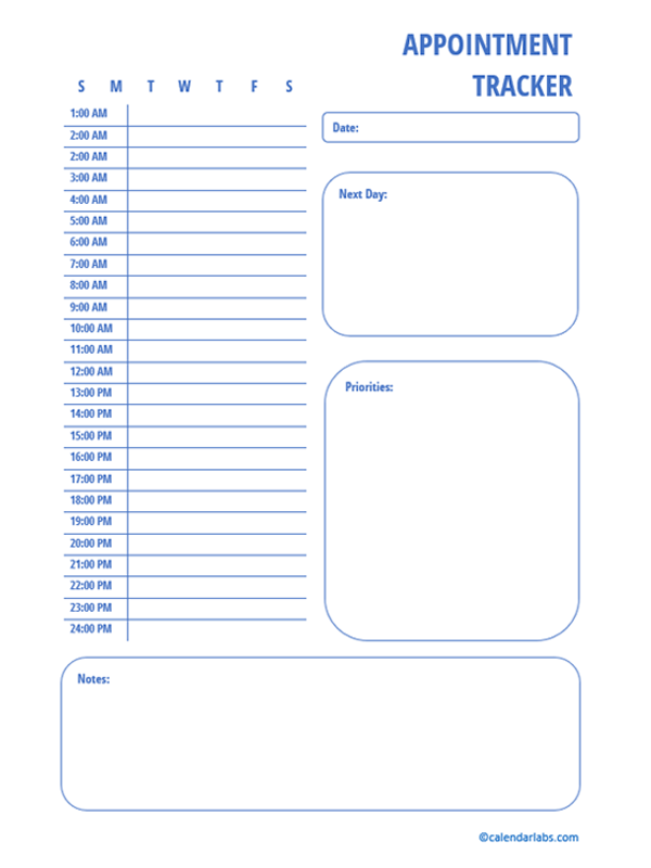 2024 Appointment Tracker Calendar