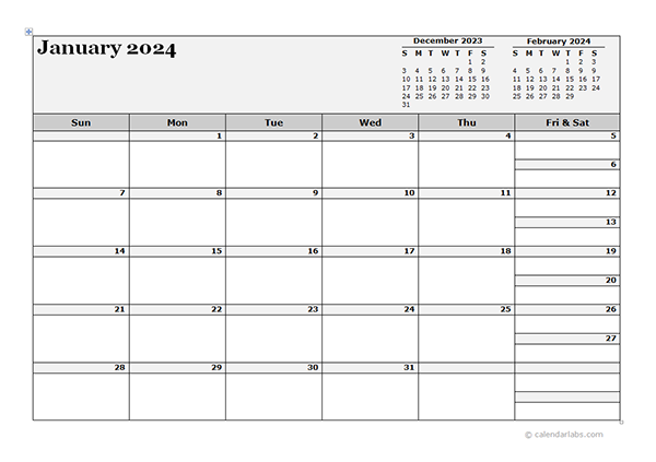 2024 Blank Three Month Calendar