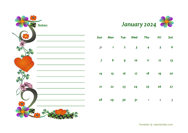 2024 Blank Calendar Design Template