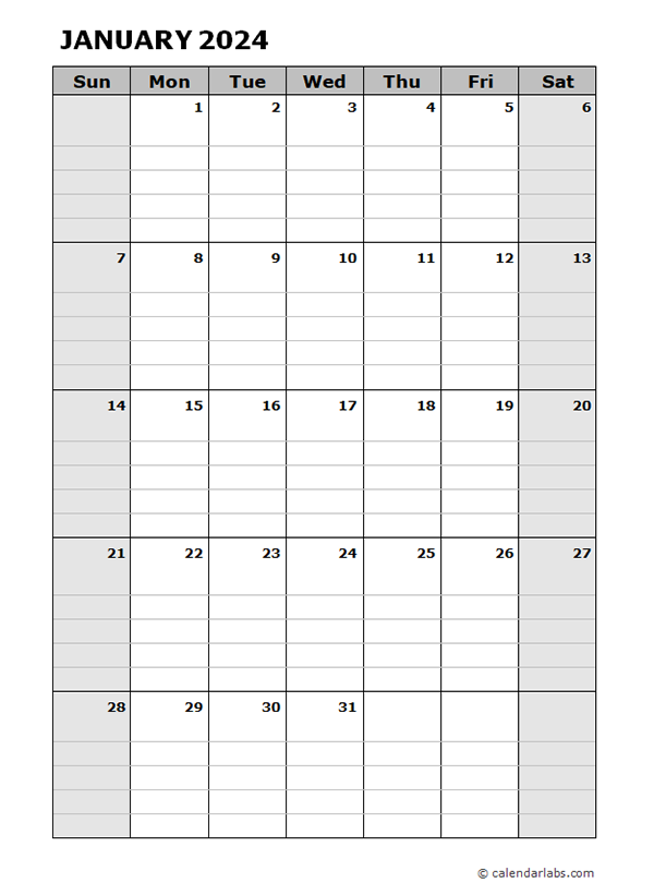 2024 Blank Daily Planner