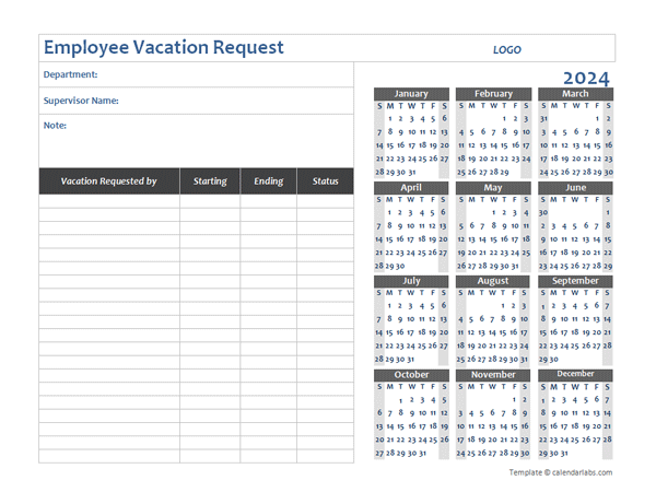 2024 Business Employee Vacation Request