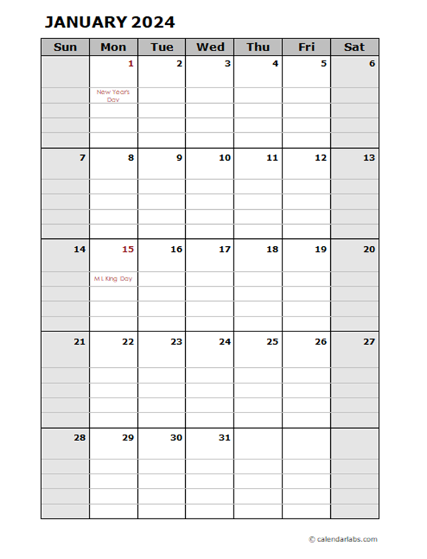 2024 Daily Planner Calendar Template