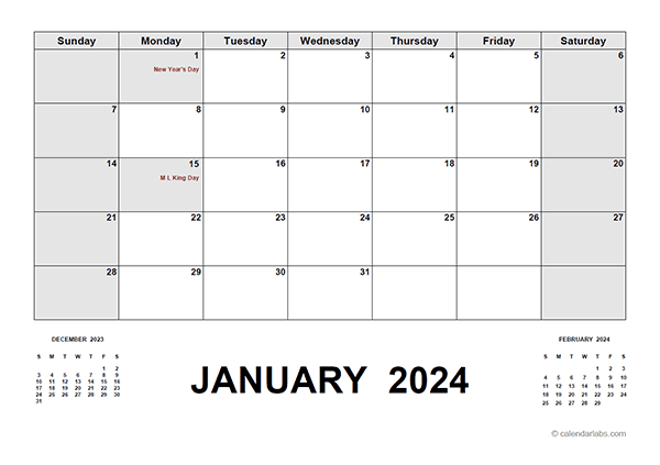 2024 Calendar With Holidays PDF