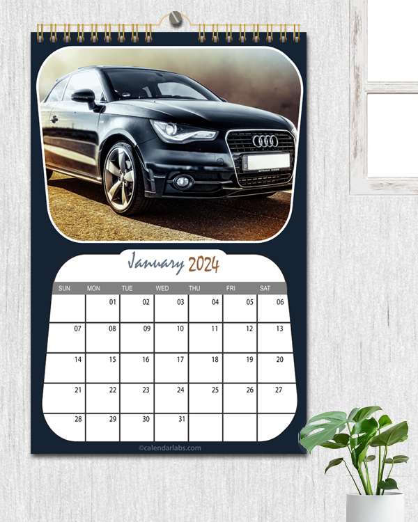 2024 Classic Car Monthly Wall Calendar