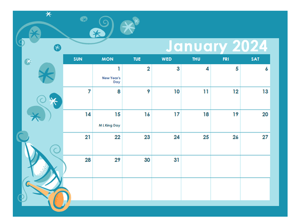 2024 Colorful Kids Monthly Calendar