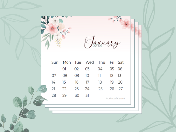 2024 Desk Calendar Cute Floral