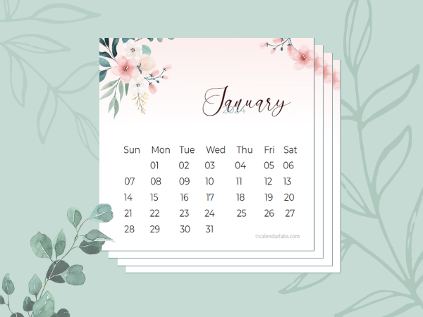 2024 Desk Calendar Cute Floral - Free Printable Templates