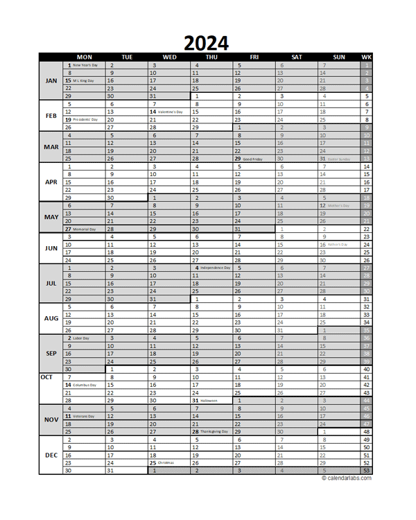 2024 Excel Calendar For Project Planning 26 