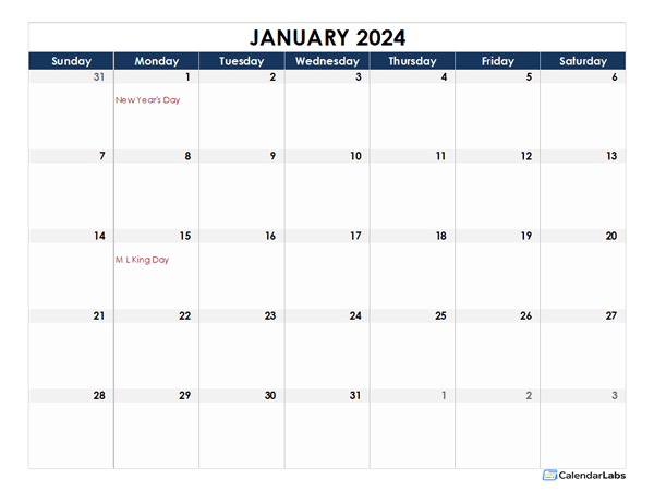 2024 Excel Calendar Spreadsheet Template - Free Printable Templates