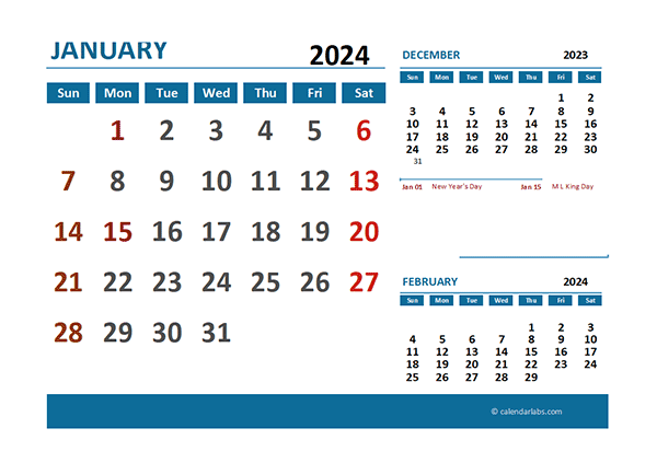 2024 Excel Calendar With Holidays - Free Printable Templates
