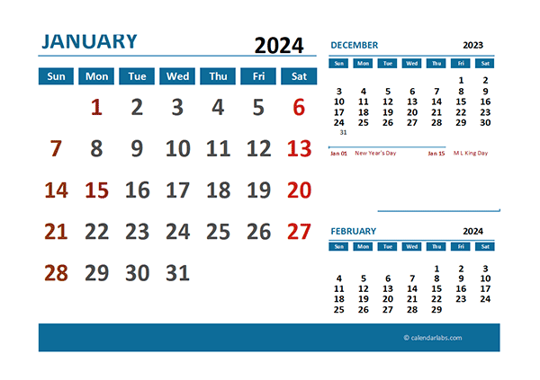 2024 Excel Calendar with Holidays - Free Printable Templates