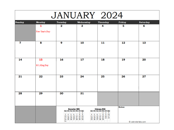 Free 2024 Excel Calendar With US Holidays