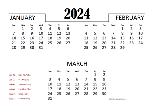 2024 Excel Quarterly Calendar Template - Free Printable Templates