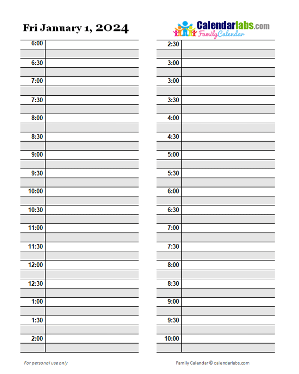 2024 Family Daily Planner - Free Printable Templates