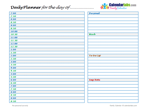 2024 Family Daily Planner