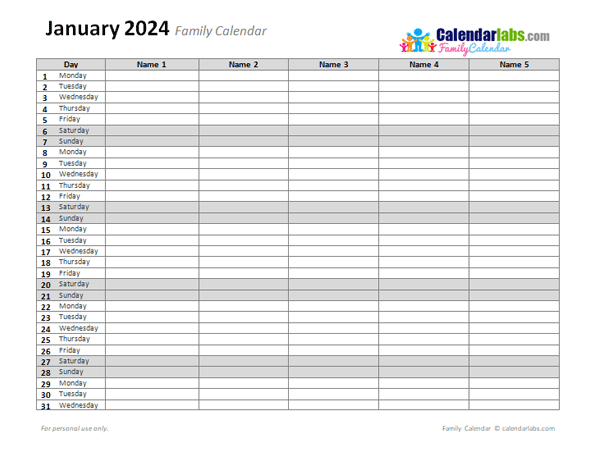 2024 Monthly Planner Template