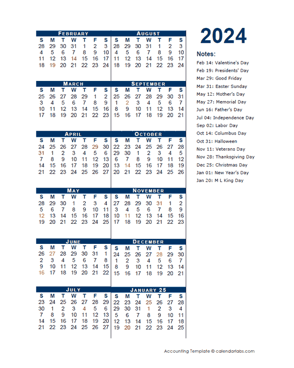 2024 Fiscal Period Calendar 4-4-5 - Free Printable Templates