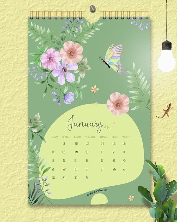 2024 Floral Wall Calendar