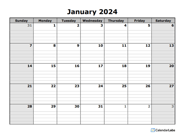 2024 Free Blank Calendar