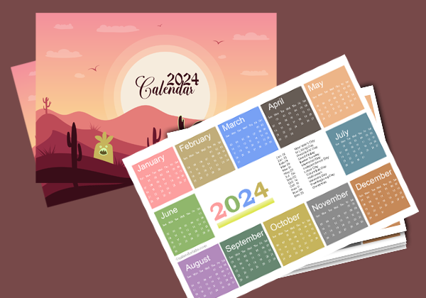 2024 Free Pocket Calendar Template