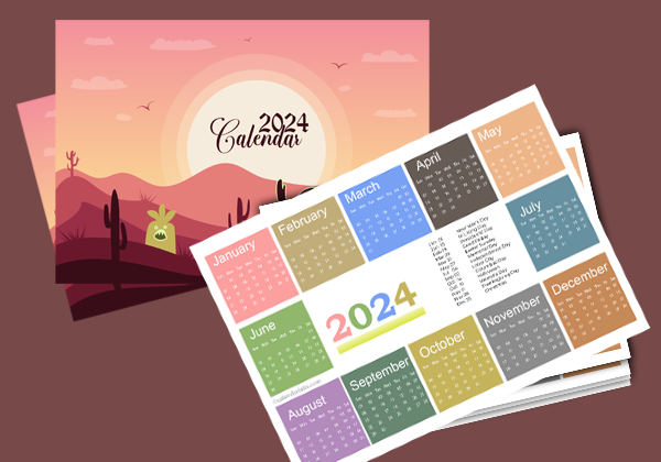 2024 Free Pocket Calendar Template 