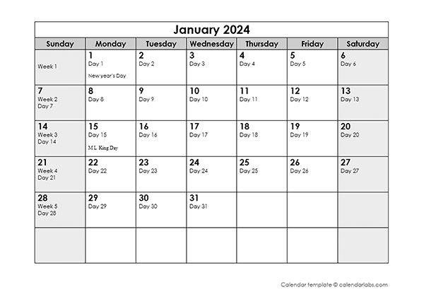 2024 Julian Calendar - Free Printable Templates