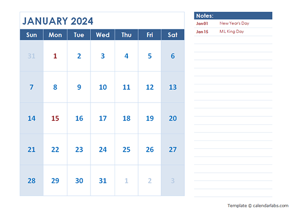 2024 Monthly OpenOffice Calendar Landscape