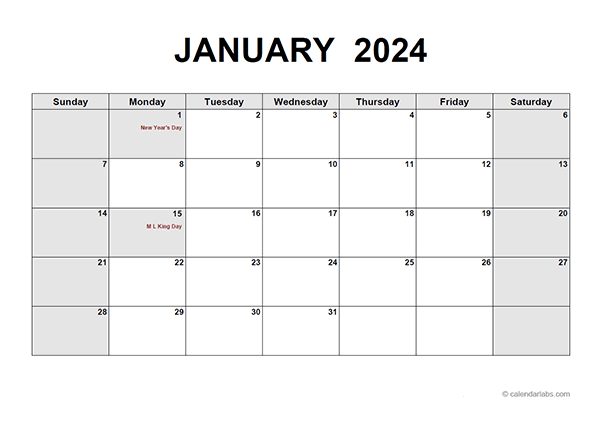 2024 monthly calendar template free printable templates riset