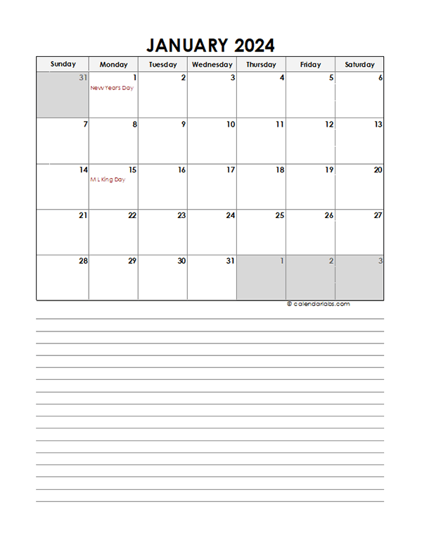 2024 Excel Monthly Calendar Template Free Printable Templates 2024 Calendar Free Printable