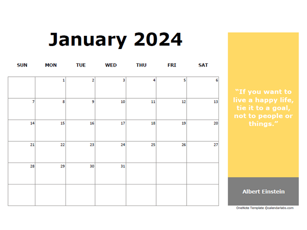 2024 Monthly Onenote Calendar With Quotes