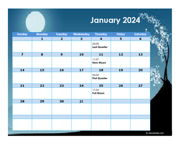 2024 Moon Calendar Universal Time