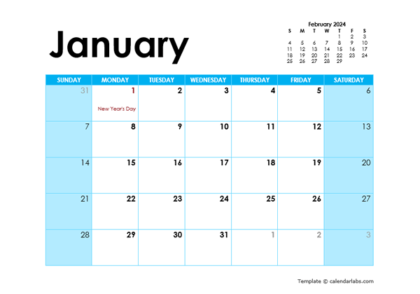 2024 Netherlands Monthly Calendar Colorful Design