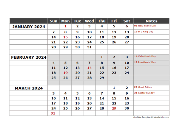 2024 OneNote Planner Template