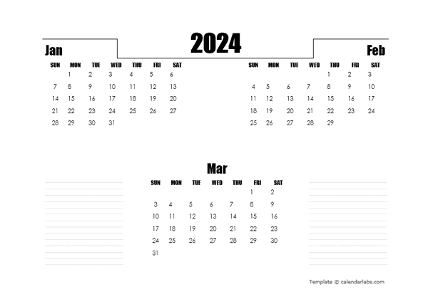 2024 Pakistan Quarterly Planner Template