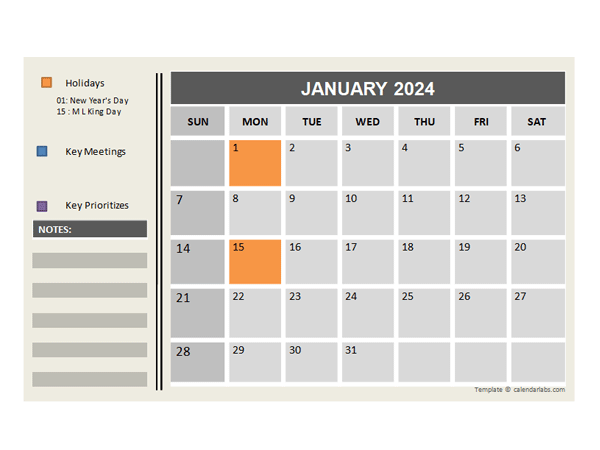 2024 Powerpoint Calendar With Holidays