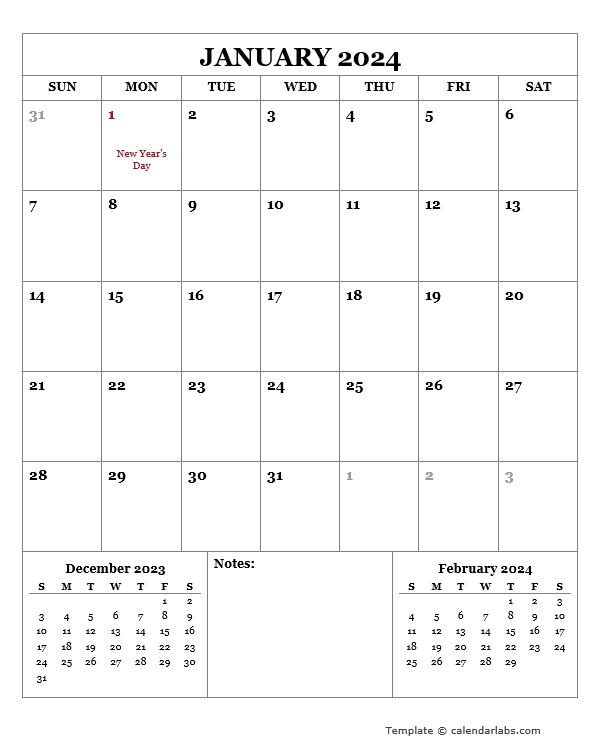 2024 Printable Calendar with Canada Holidays