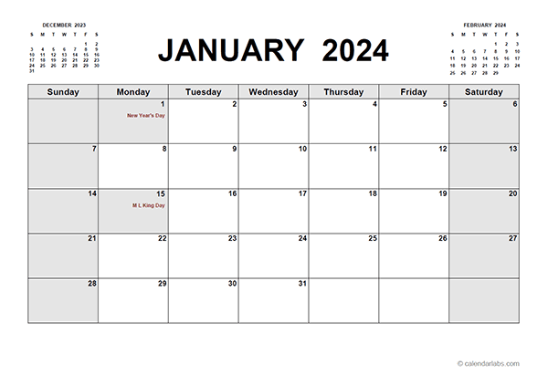 2024 Printable Calendar PDF