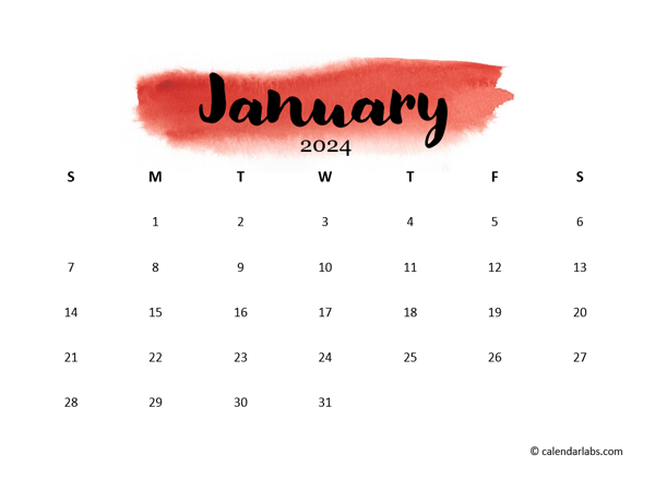 2024 Printable Mini Calendar