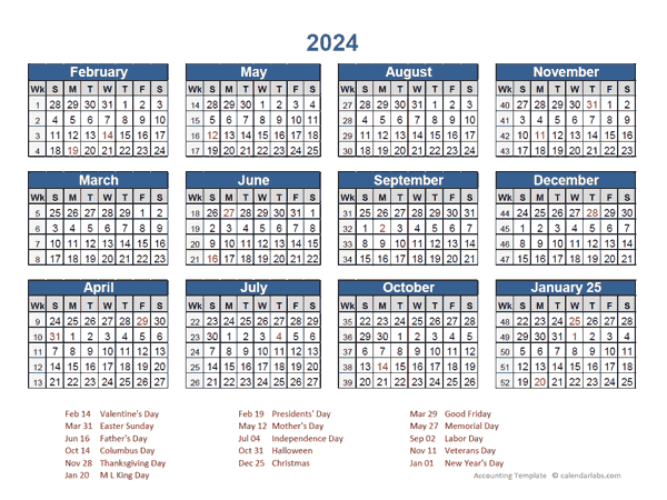 2024 Retail Accounting Calendar 4-4-5