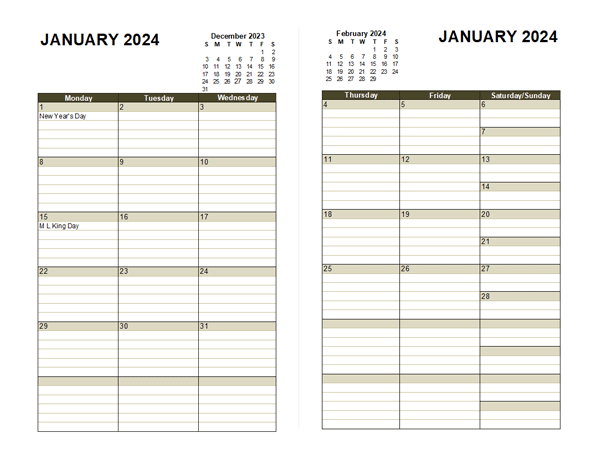 Free Printable Two Page Planner