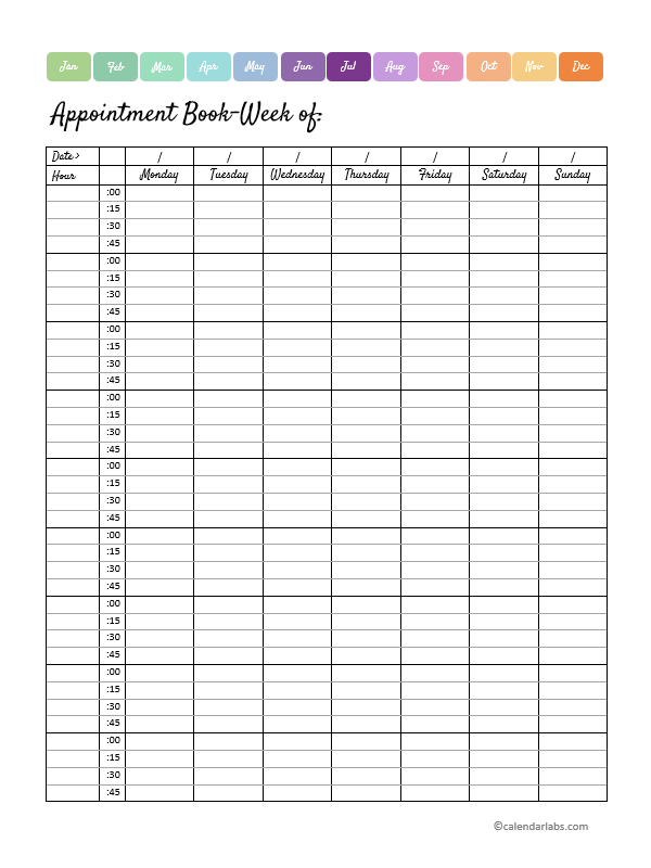 2024 Weekly Appointment Calendar Printable Free Printable Templates