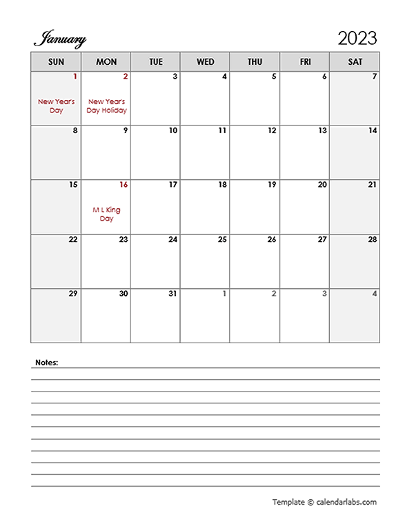 2024 Printable Calendar Word With Notes 2024 CALENDAR PRINTABLE